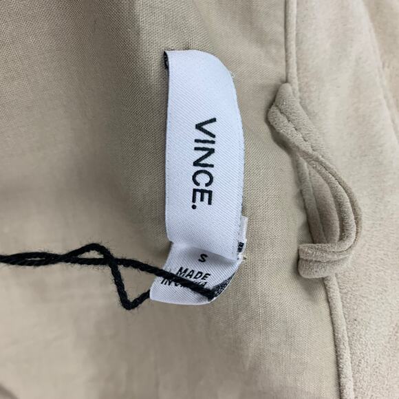 VINCE Size S Beige Suede Parka Jacket - Picture 6 of 6